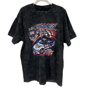 Officially Licensed Van Halen Racing T-Shirt 1984 Black Acid Wash XL NWOT